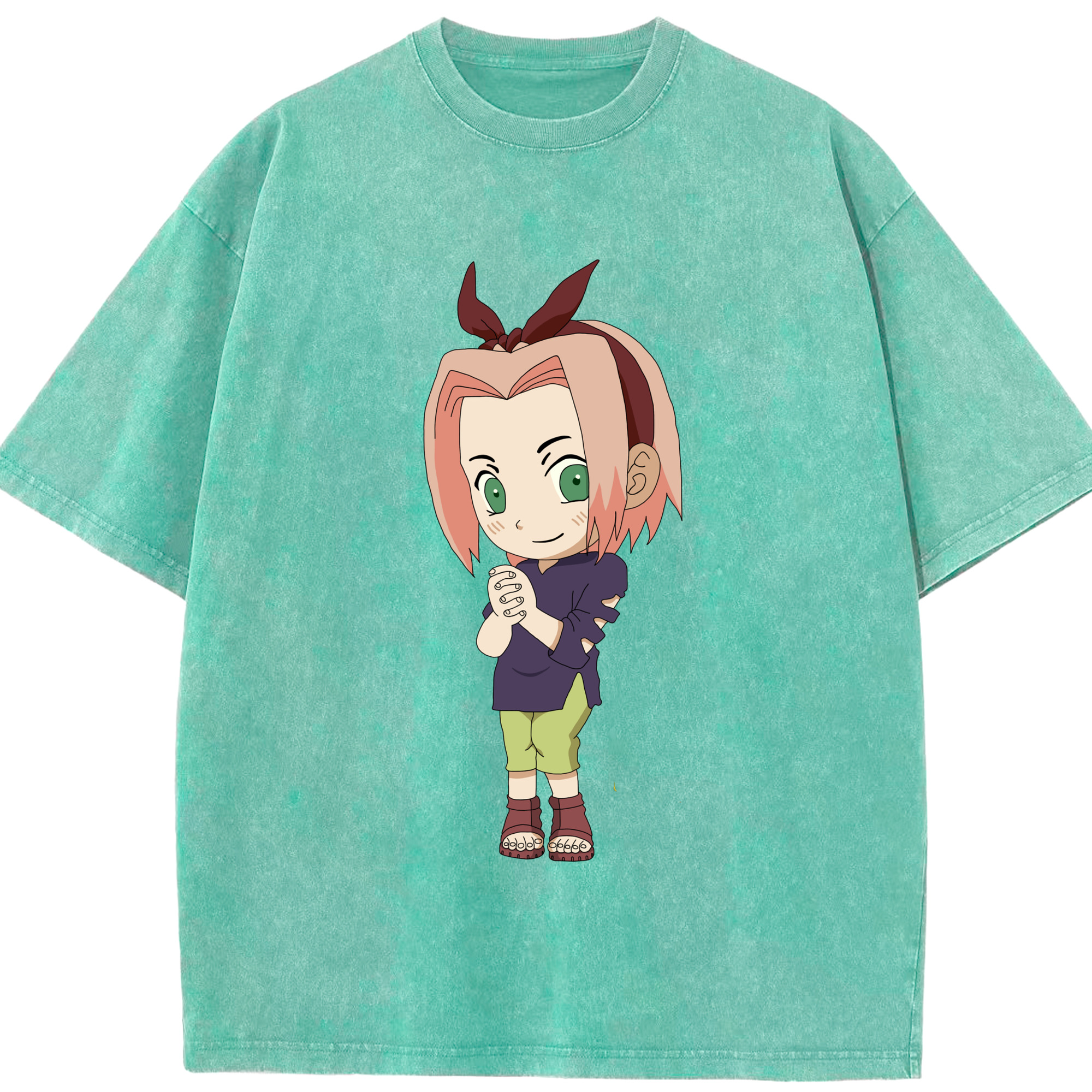 （画像用） NARUTO -ナルト- 春野サクラ Haruno Sakura 綿100% ヴィンテージ風 半袖Tシャツ（フロントプリント）
